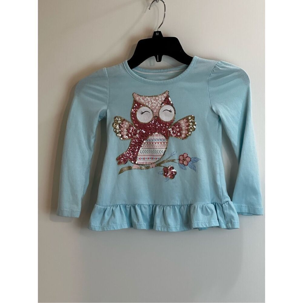 Tommy Bahama blue owl shirt size 5/6 girls